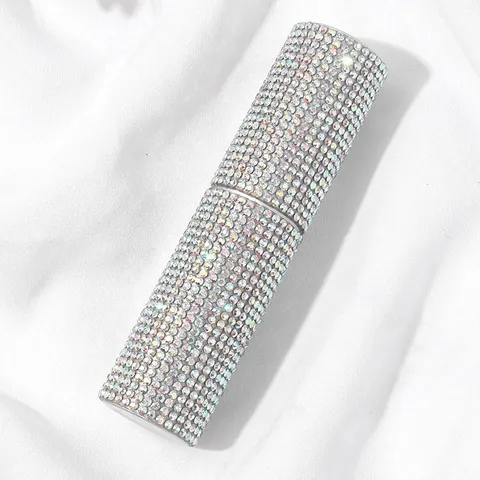 Lussuoso Atomizzatore di Profumo Ricaricabile in Strass Bottiglia Spray Rotante Mini Flacone da Viaggio Donna Contenitore Cosmetico Glitterato Accessorio