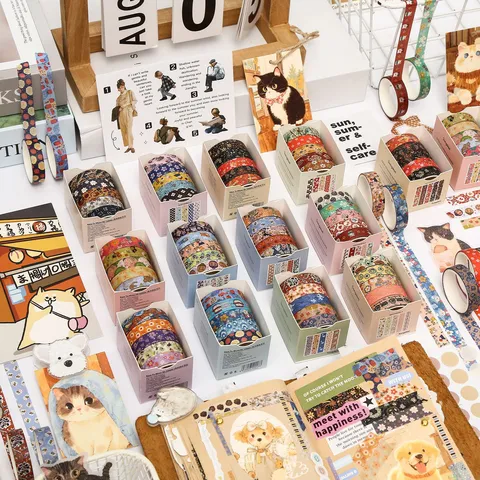 Japanisches Washi-Klebeband Set Box Dekoratives Abdeckband Für Scrapbooking DIY Journaling Kunsthandwerk Schreibwaren Geschenk