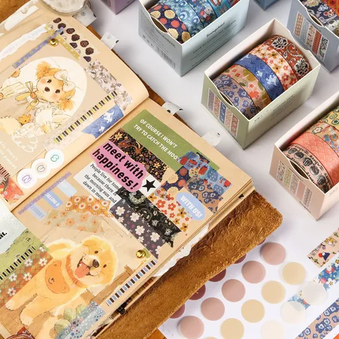 Japanisches Washi-Klebeband Set Box Dekoratives Abdeckband Für Scrapbooking DIY Journaling Kunsthandwerk Schreibwaren Geschenk