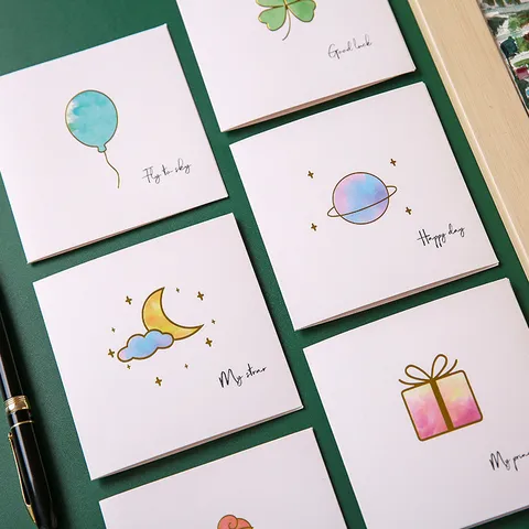 Handgemalte Aquarell Grusskarten Set Mit Umschlagen Siegelaufklebern Suss Kreativ DIY Geburtstag Segen Kleine Karten Schreibwaren Fur Feiertag Geschenk Universal