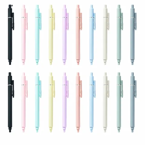 Minimalist Morandi Color Retractable Gel Pen Plastic Rubber Spray Student Writing Ballpoint Pen Office Stationery