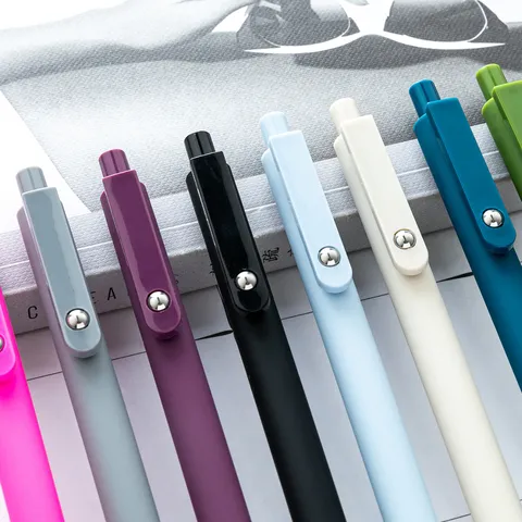Minimalist Ballpoint Pen Press Type Bullet Tip Smooth Writing Office School Supplies Morandi Color Retro Retractable Pen
