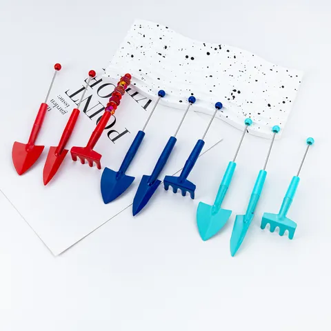 Metal Gardening Tool Set Succulent Plant Planting Shovel Rake Three Piece Set Beaded Handle Garden Hand Tools