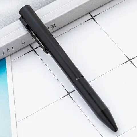 Zwarte Zakelijke Metalen Balpen Minimalistisch Uitvoerend Kantoor Schrijver Met Metalen Clip Navulbaar Glad Schrijven