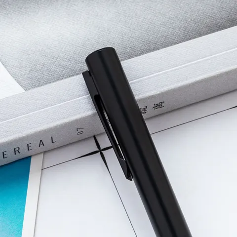 Zwarte Zakelijke Metalen Balpen Minimalistisch Uitvoerend Kantoor Schrijver Met Metalen Clip Navulbaar Glad Schrijven