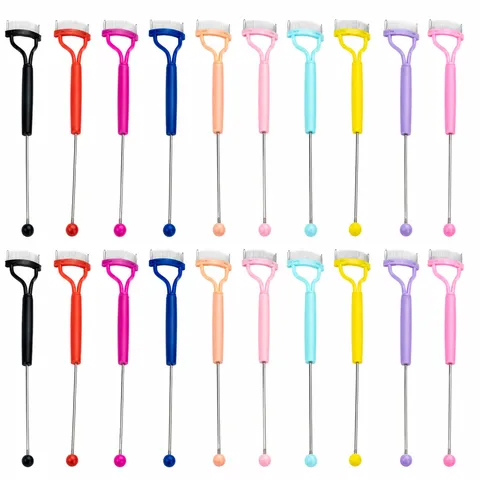 DIY Beaded Eyelash Comb Stainless Steel Needle Lash Brush Makeup Tool For Eyelash Extension And Daily Grooming