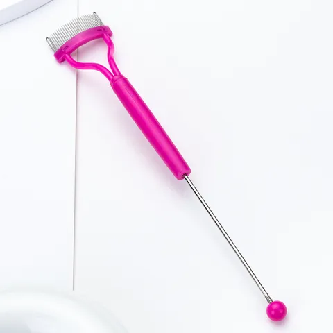 DIY Beaded Eyelash Comb Stainless Steel Needle Lash Brush Makeup Tool For Eyelash Extension And Daily Grooming