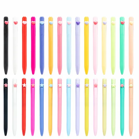 Creative Plastic Ballpoint Pen Cute Heart Star Clip Rotary Twist Ball Pens Student Office Stationery Advertising Gift Pen