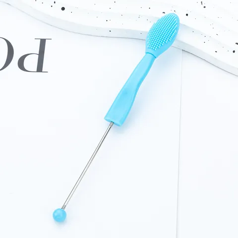 Cross-Border Silicone Blackhead Brush Nose Cleansing Double-Sided Lip Brush DIY Beaded Facial Cleaning Beauty Tool