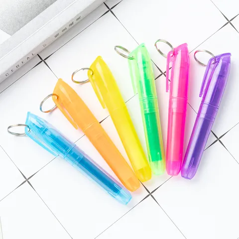 Schattig Mini Markeerstift Set Schuine Punt Gekleurde Marker Met Metalen Haak Voor Leerling Journaling Kantoor Schoolbenodigdheden