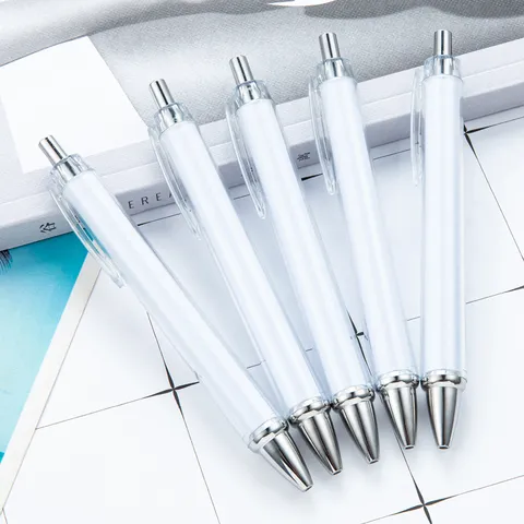 DIY Paper Insert Plastic Ballpoint Pen Transparent Shell Metal Tip Advertising Gift Stationery Writing Pen