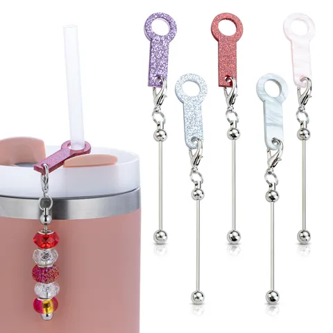 DIY Acryl Perle Strohhalm Anhänger Für Becher Zubehör Glitzer Bunte Strohhalm Dekoration