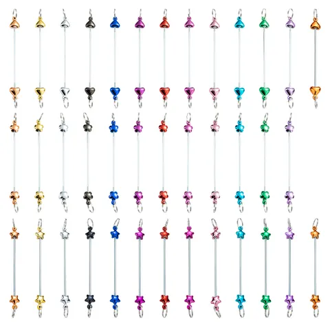 Creative DIY Beading Rods Zipper Decorative Heart Flower Keychains Pendant Jewelry Making Accessories Craft Supplies