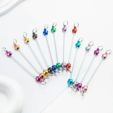 Creative DIY Beading Rods Zipper Decorative Heart Flower Keychains Pendant Jewelry Making Accessories Craft Supplies