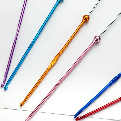Crochet de Tissage à Tête Unique en Aluminium Coloré Fil Outil de Tricot DIY Artisanat Accessoire d'Artisanat