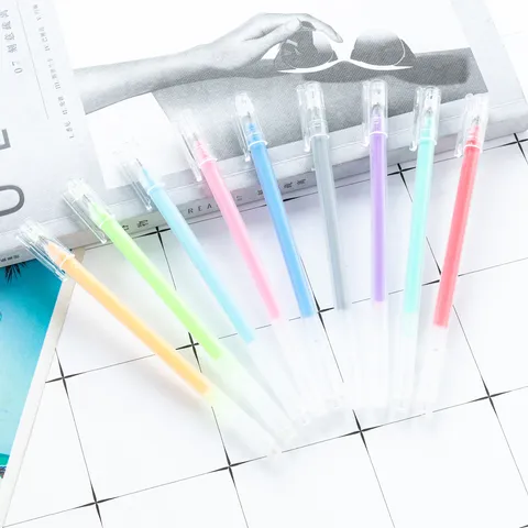 Creative Student Gel Pen Pastel Highlighter Colorful Drawing Pen DIY Album Glitter Pen Writing Stationery