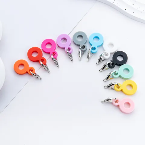 DIY Silicone Straw Charm With Metal Lobster Clasp Cute Cup Straw Decoration Accessories For Reusable Drinking Straws