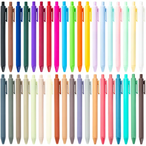 Minimalist Plastic Ballpoint Pen Press Type Candy Color Smooth Writing Office School Stationery Writing Pen