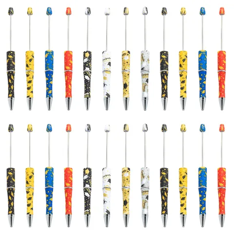 Creative DIY Plastic Beadable Ballpoint Pen Graduation Season Series Multi-color Printed Student Gel Pen