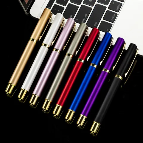 Geschäft Büro Gel Stift Glattes Schreiben Kunststoff Schild Stift Mit Gold Rand Metall Clip Büro Schule Zubehör