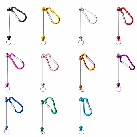 Creativo DIY Moschettone Perlato Lucchetto a Forma di D Gancio in Metallo Accessorio per Borsa Multicolore per Borsa Creazione di Gioielli