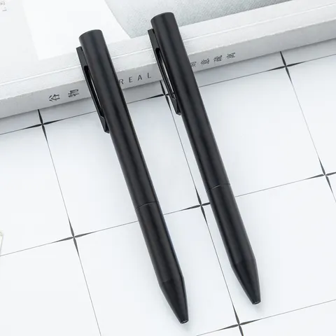 Minimalistische Metalen Balpen Zakelijke Kantoor Handtekening Pen Draaibare Zwarte Inkt Vulling Soepel Schrijven Metalen Pen Voor Cadeau