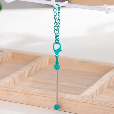 Llavero de Metal con Cuentas Mini DIY Color Caramelo Anillo de Llaves Accesorio Colgante de Bolso Hecho a Mano Creativo Para Mujer Hombre