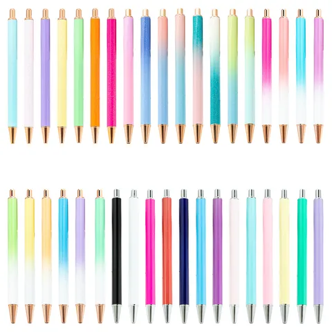 Minimalist Metal Ballpoint Pen Creative Glitter Spray Paint Press Ball Pen Office School Writing Supplies Gift Pen