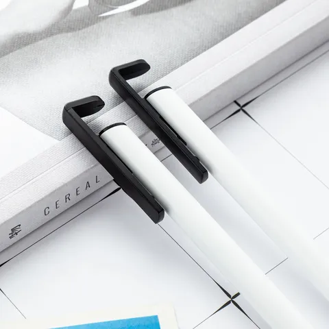 Thermal Sublimation Metal Aluminum Ballpoint Pen Creative DIY Coated Personalized Pen With Phone Stand Clip Office Supplies
