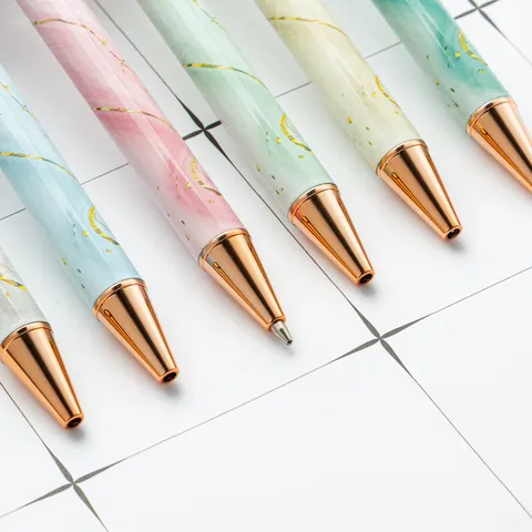 Metal Ballpoint Pen Marble Pattern Thermal Transfer Press Office Student Business Promotional Writing Pen