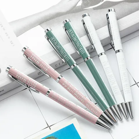 Metal Ballpoint Pen Custom Thermal Transfer Pattern Office Stationery Business Gift Ballpoint Pen Writing Supplies