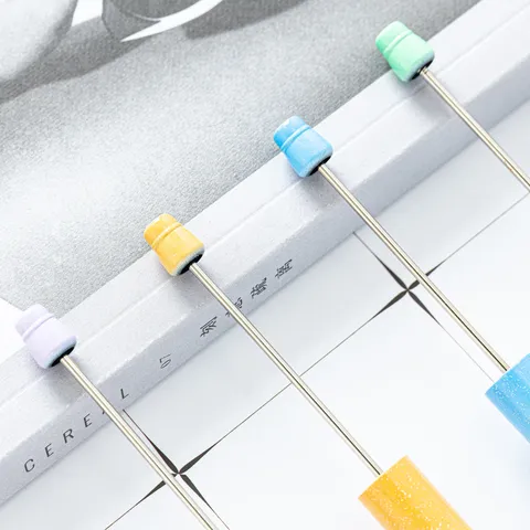 DIY Plastic Beadable Pen Student Creative Handmade Ballpoint Pen Colorful Gradient Stationery Writing Pen Gift
