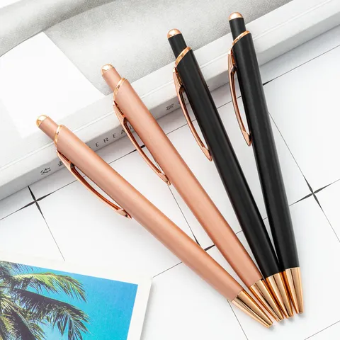 Bolígrafo Retráctil de Metal para Negocios Oficina Estudiante Escritura Papelería Elegante Tinta Negra Suave Regalo