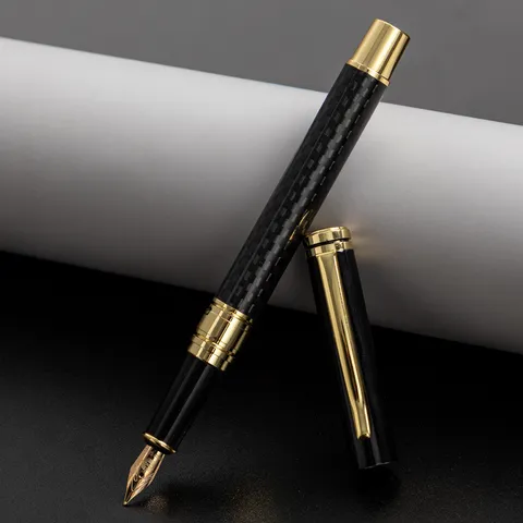 Zakelijk Ruitjes Vulpen Metaal Iridium Fijne Punt Metalen Schacht Rotatieve Inktabsorptie Schrijfpen Voor Kantoor School