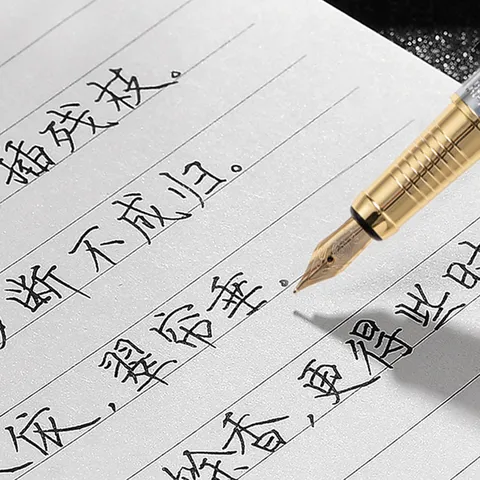 Vintage Metalen Vulpen Fijne Punt Zakelijk Schrijven Kalligrafie Pen Met Draaibare Inktabsorber Zilveren Raster Ontwerp