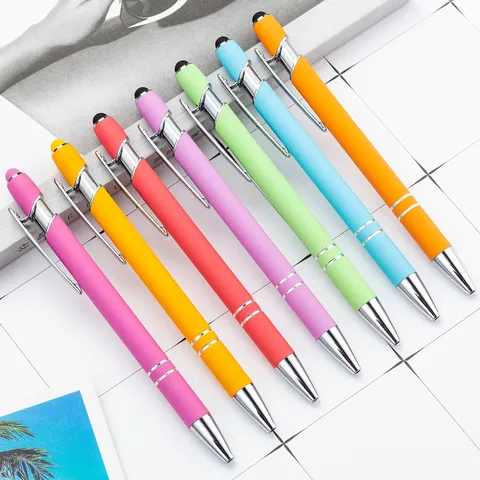 Metall Kugelschreiber Einziehbar Stylus Stift Aluminiumgehäuse Büro Schreibstift