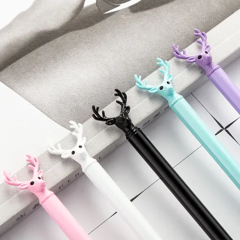 Creative Elk Design Metal Ballpoint Pen Cute Animal Styling Student Stationery Office Writing Gift Pen