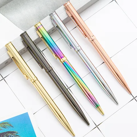 Metal Ballpoint Pen Business Office Writing Pen Electroplated Gradient Rose Gold Gold Silver Gunmetal Pen Gift