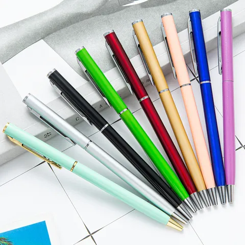 Business Metal Ballpoint Pen Luxury Metal Signature Pen With Bullet Tip Smooth Writing Office School Stationery Gift