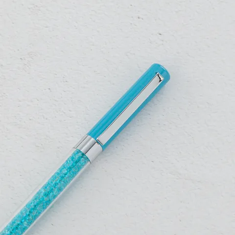 Kristal Gel Pen Metalen Handtekening Pen Strass Gevuld Transparante Loop 0.5mm Zwarte Inkt Pen Voor Kantoor School