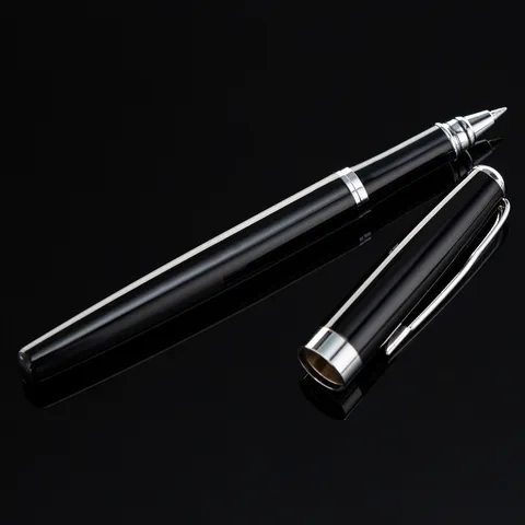 Metal Business Gel Pen Luxury Office Signature Pen Gold Silver Trim Rollerball Pen Gift Ballpoint Pen For Stationery