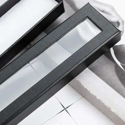Creative Clear Window Pen Box Gift Box Minimalist Paper Pencil Storage Case For Office School Stationery Supply