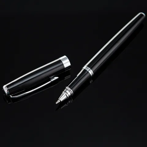 Metal Business Gel Pen Luxury Office Signature Pen Gold Silver Trim Rollerball Pen Gift Ballpoint Pen For Stationery
