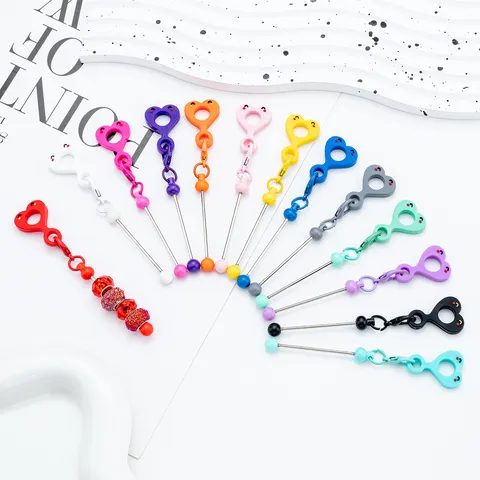 DIY Beaded Silicone Straw Charm Heart Smiley Face Straw Decoration Accessories for Cups Reusable Straws