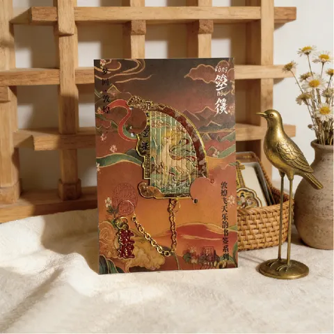 Segnalibro in Metallo a Forma di Strumento Musicale Apsaras di Dunhuang Segnapagina Traforato Vintage Con Ciondolo a Nappa