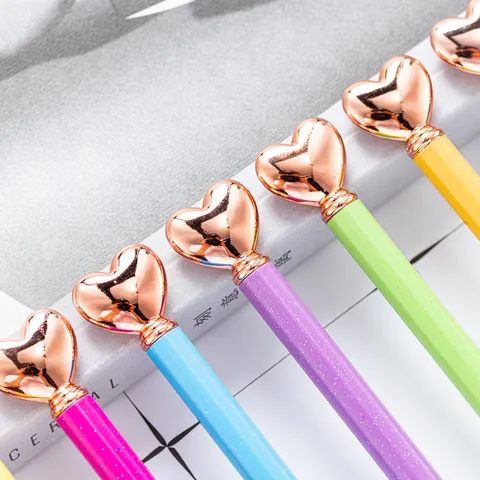Creative Heart Metal Ballpoint Pen Cute Aesthetic Office School Writing Gift Stationery Supplies