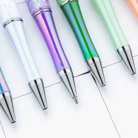 Δημιουργικό DIY Πλαστικό Στυλό Birom με Πούλιες UV Sfumato Μεταλλικό Στυλό με Χάντρες Γραφή Γραφείο Σχoliko Stasionery