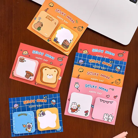 Foglietti Adesivi Animali Cartoni Animati Blocco Note Autoadesivo Carta Cancelleria Per Bambini Scuola Ufficio Promemoria