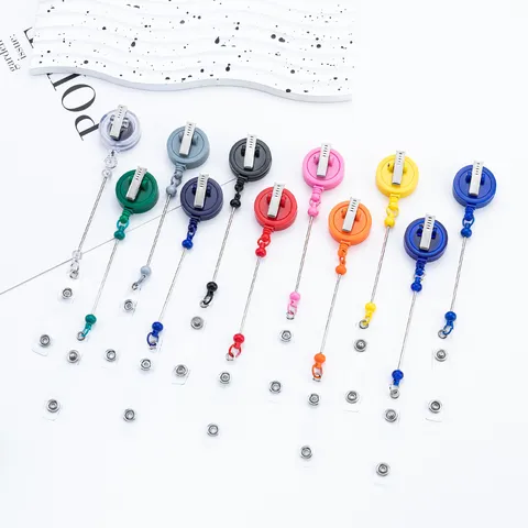Plastiko Anaptyssomeno Badge Reel Thiki ID Kartas Me Peristrefomeno Clip