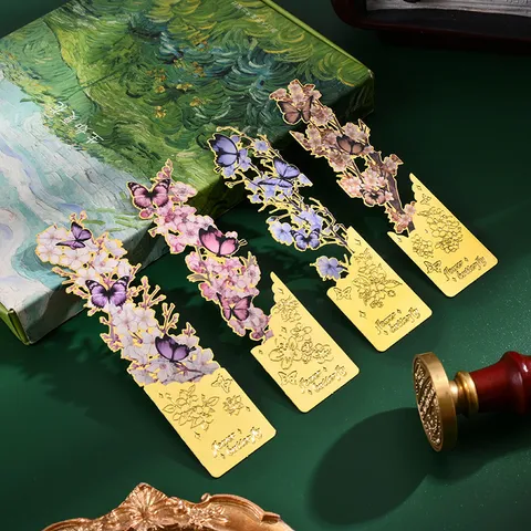 Segnalibro a Farfalla in Metallo Traforato Vintage Squisita Clip per Pagine Floreale Oro per Lettura Regalo Souvenir Culturale Creativo